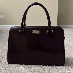 Kate Spade leather satchel- wine colored.